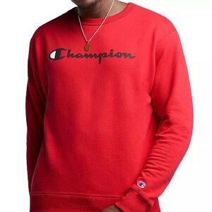 SOLD ‼️ Champion Powerblend Fleece Crewneck Hoodie Sweatshirt in Red Mens size M